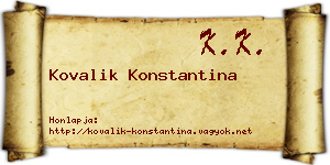 Kovalik Konstantina névjegykártya